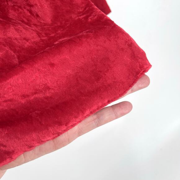 Seg’ments Merino Wool V-Neck Tunic Top Sz M Red Pleated Textured Lower Lace - Picture 4 of 13